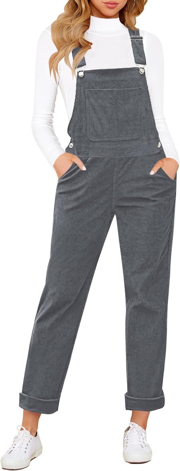 Stylish Corduroy Overalls for Women with Adjustable Straps
