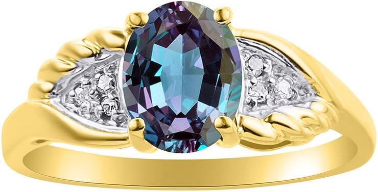 Rylos Women's 14K Gold Gemstone & Diamond Birthstone Rings