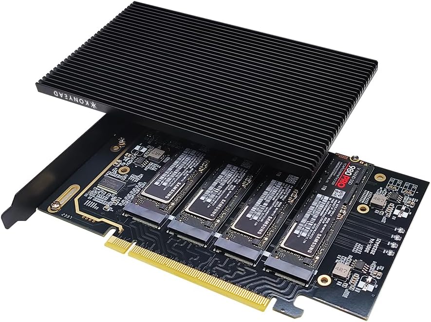 PCIe4.0 x16 to M.2 NVMe SSD Expansion Card with Heatsink