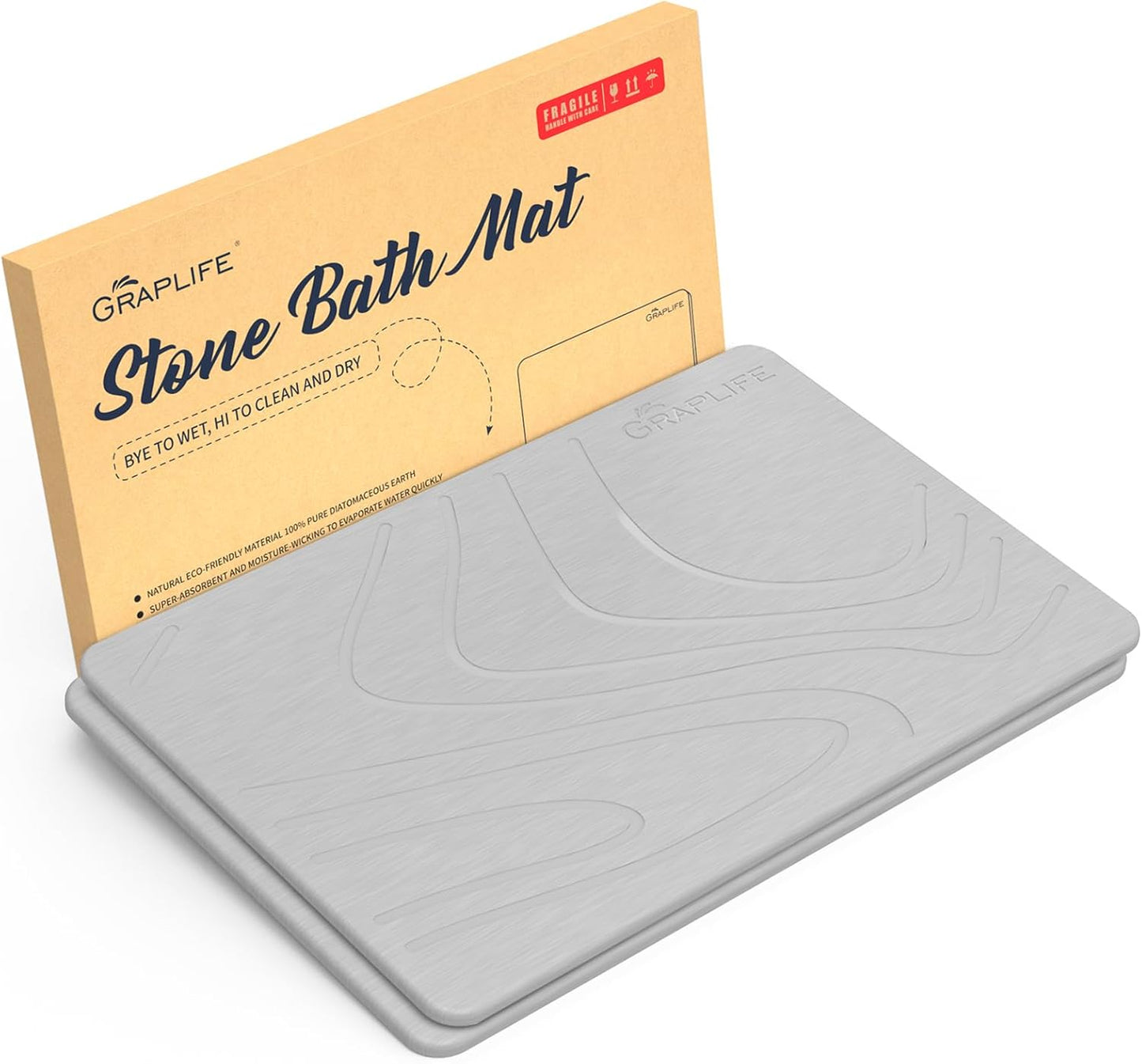 Stone Bath Mat Non-Slip Fast-Drying Diatomaceous Earth Mat