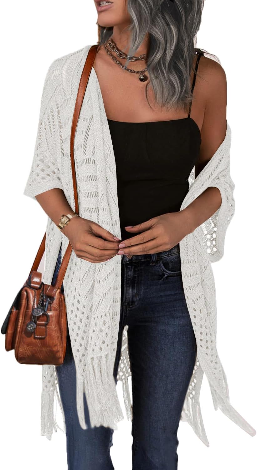 HOTOUCH Womens Knit Cardigan Open Front Lightweight Kimonos