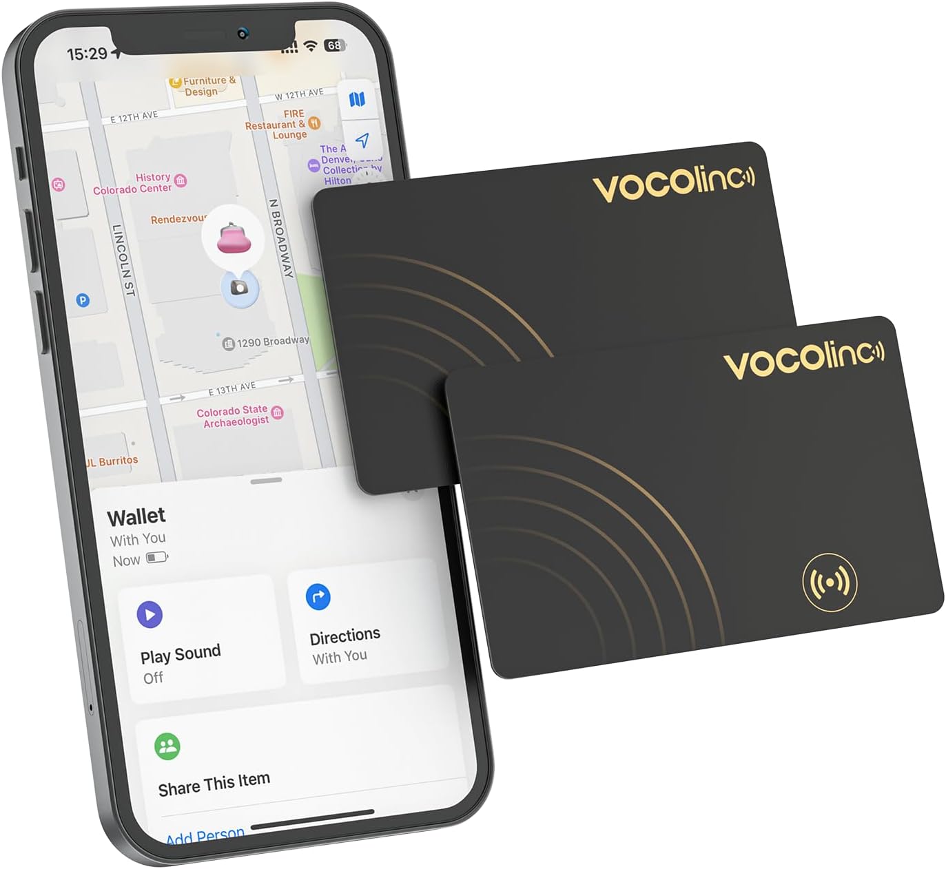 VOCOlinc Air Tag Card Wallet Tracker - Smart Item Finder
