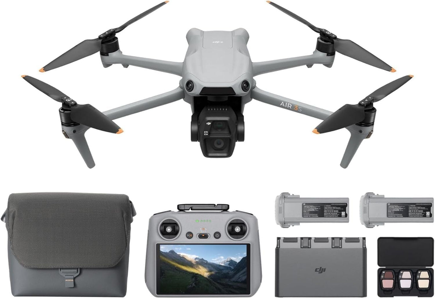 DJI Air 3S Fly More Combo Drone with 4K Camera and 3 Batteries