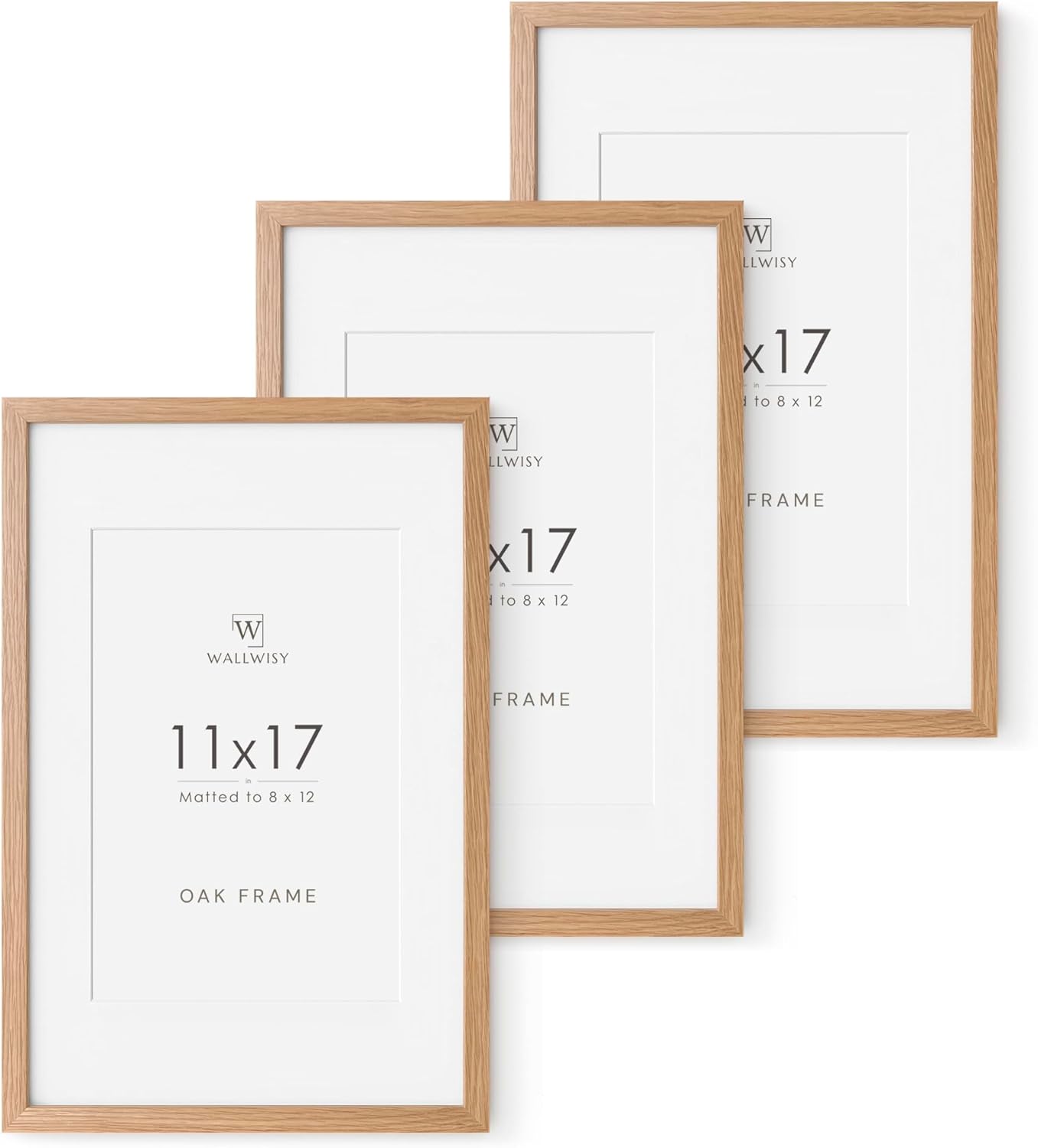 Natural Solid Oak 11x17 Picture Frame Set for Home Decor