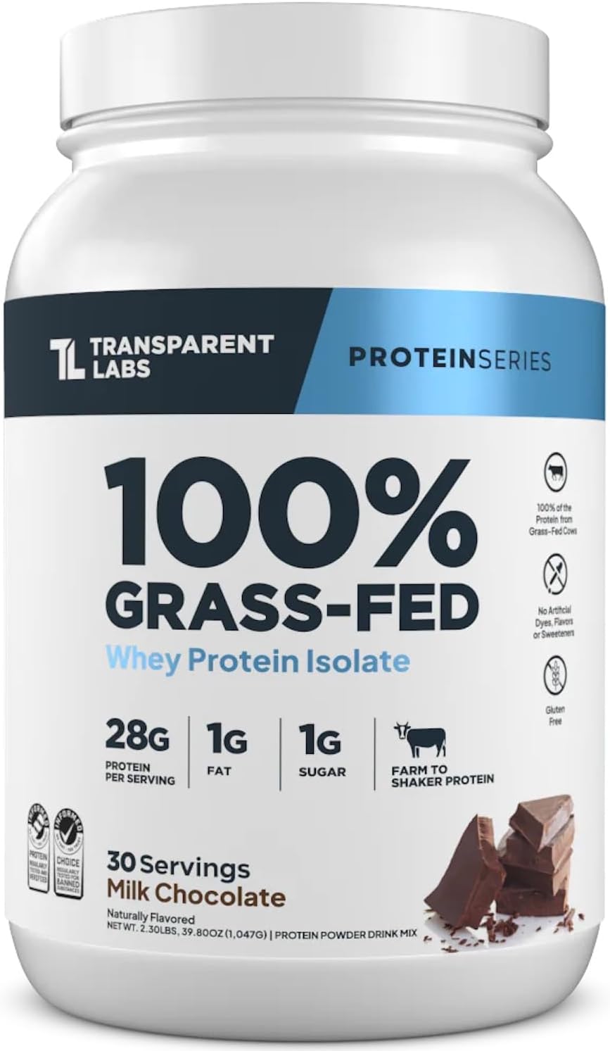 Transparent Labs Grass-Fed Whey Protein Isolate - 28g Protein