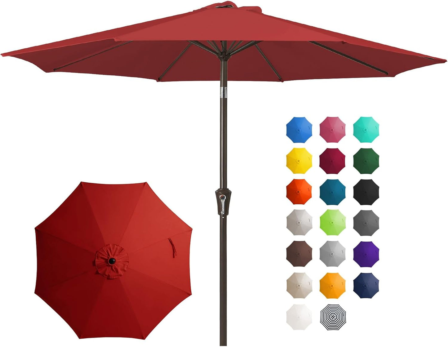 10FT Outdoor Patio Umbrella with Push Button Tilt and Crank