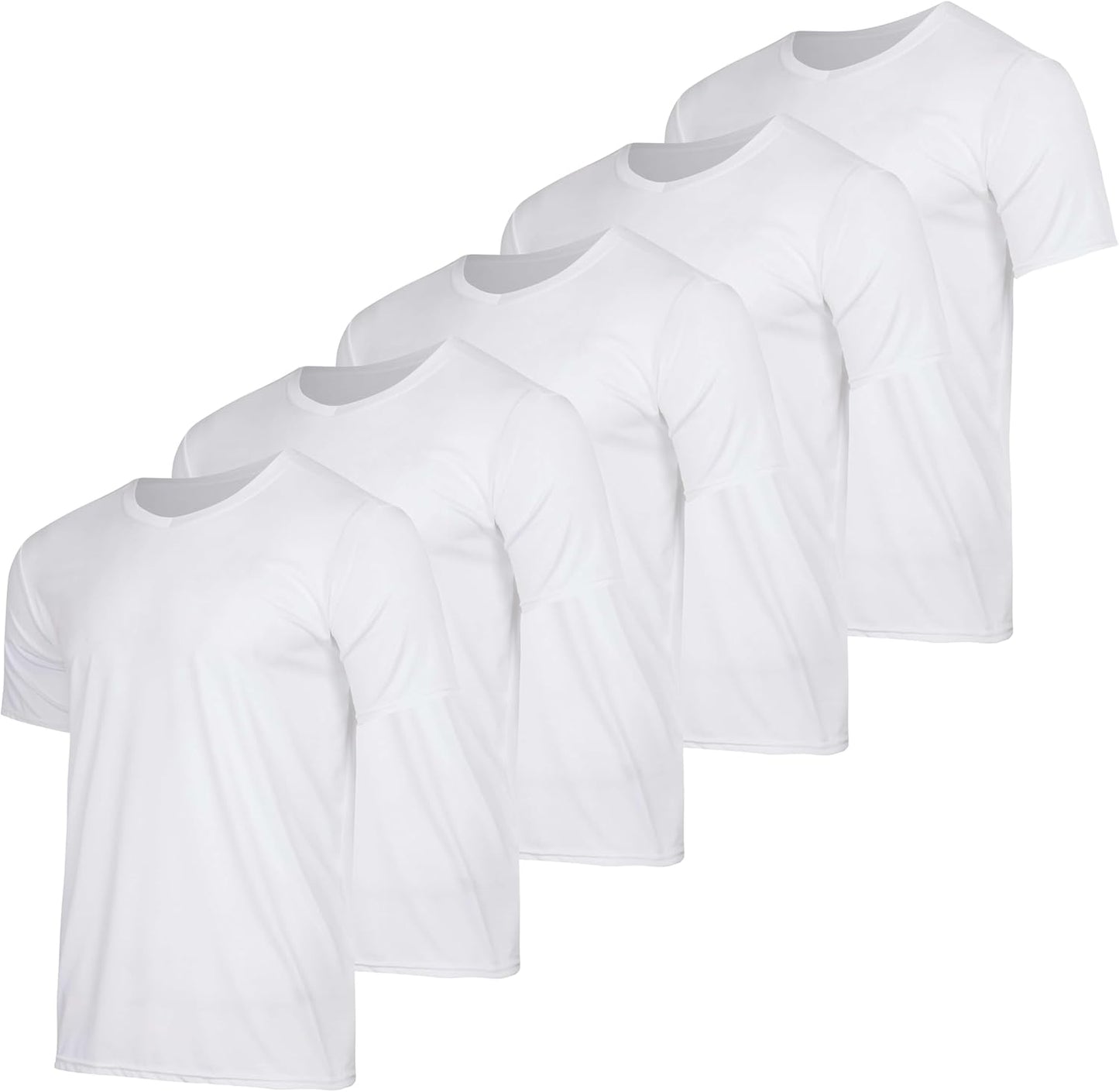 Mens V-Neck Dry-Fit Performance T-Shirt 5 Pack for Activewear