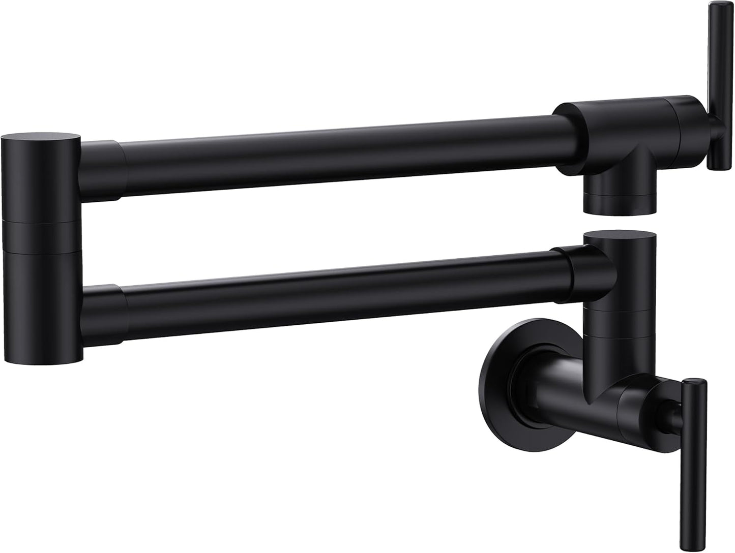Pot Filler Faucet Matte Black Wall Mount for Kitchen Use