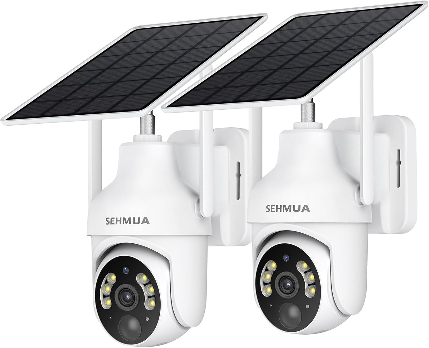 SEHMUA Solar Security Cameras - 360 View, Color Night Vision