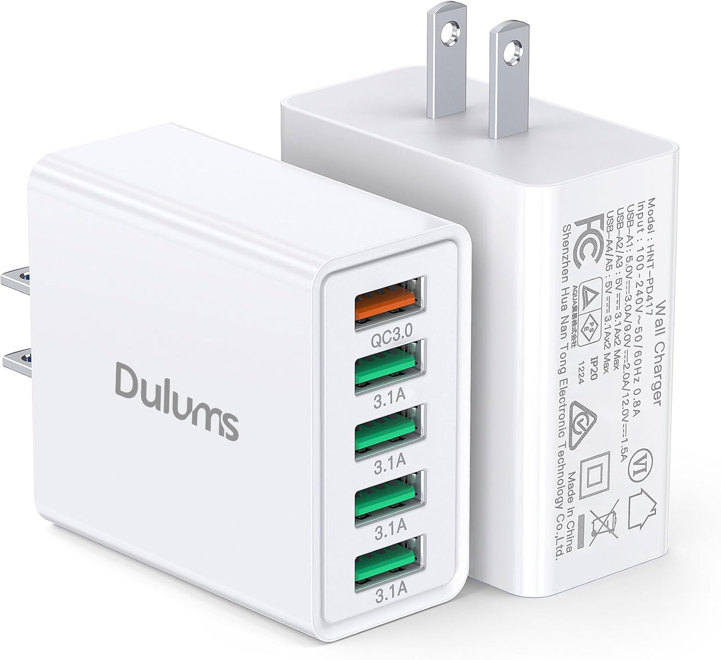 Fast 5-Port USB Wall Charger Duo