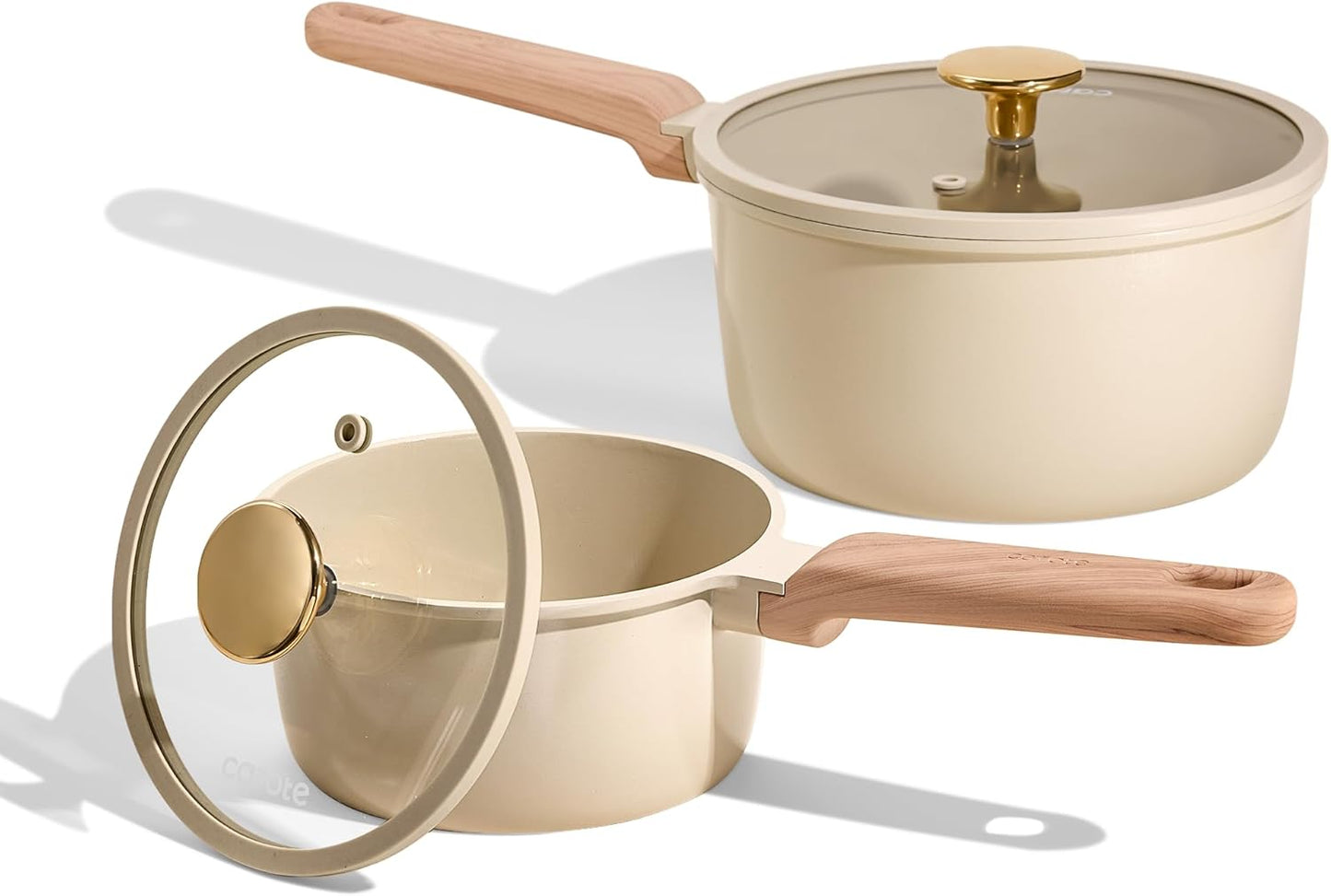 CAROTE Non Toxic Saucepan Set with Lid for Healthy Cooking