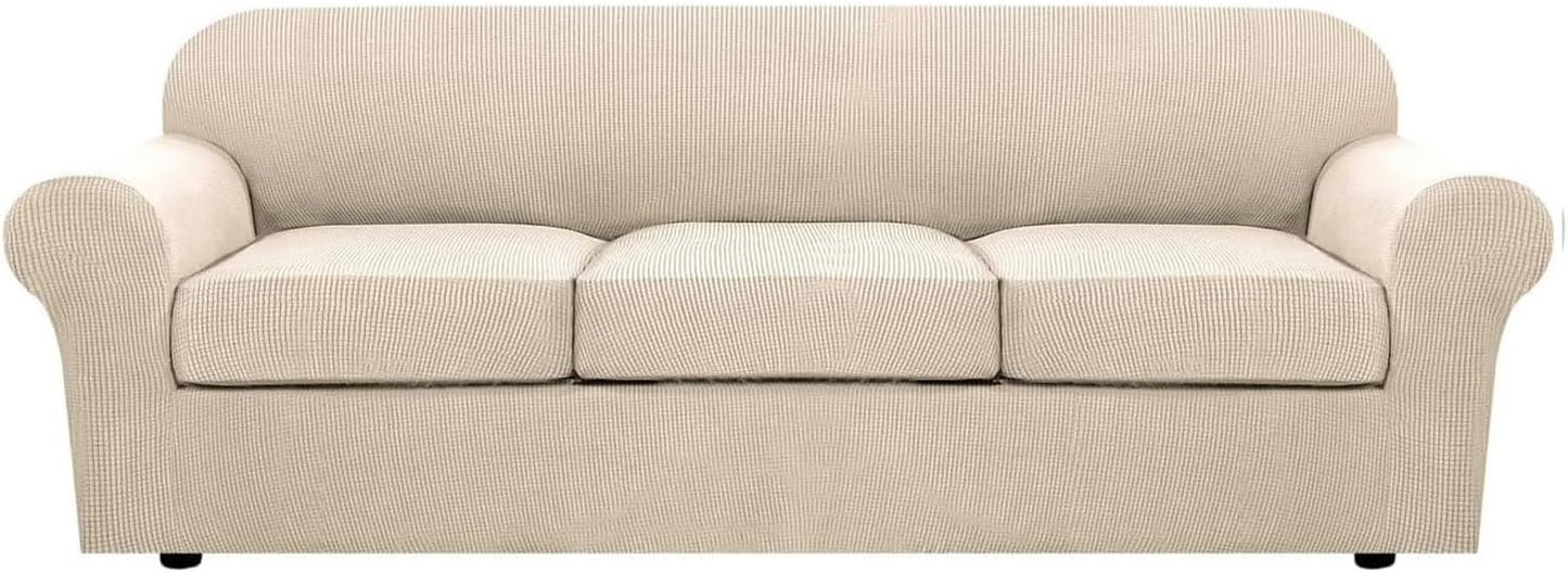 H.VERSAILTEX 4 Piece Stretch Sofa Covers for Large Sofas