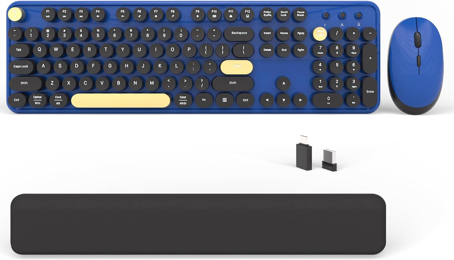 Colorful Wireless Computer Keyboards Mouse Combos for Retro Style