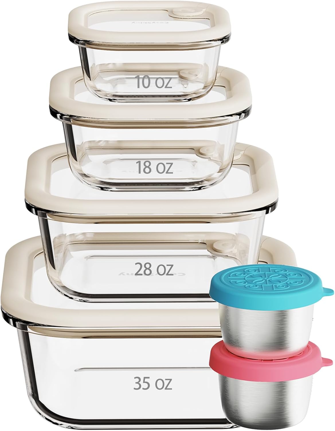 Glass Food Storage Containers with Silicone Lids for Freshness