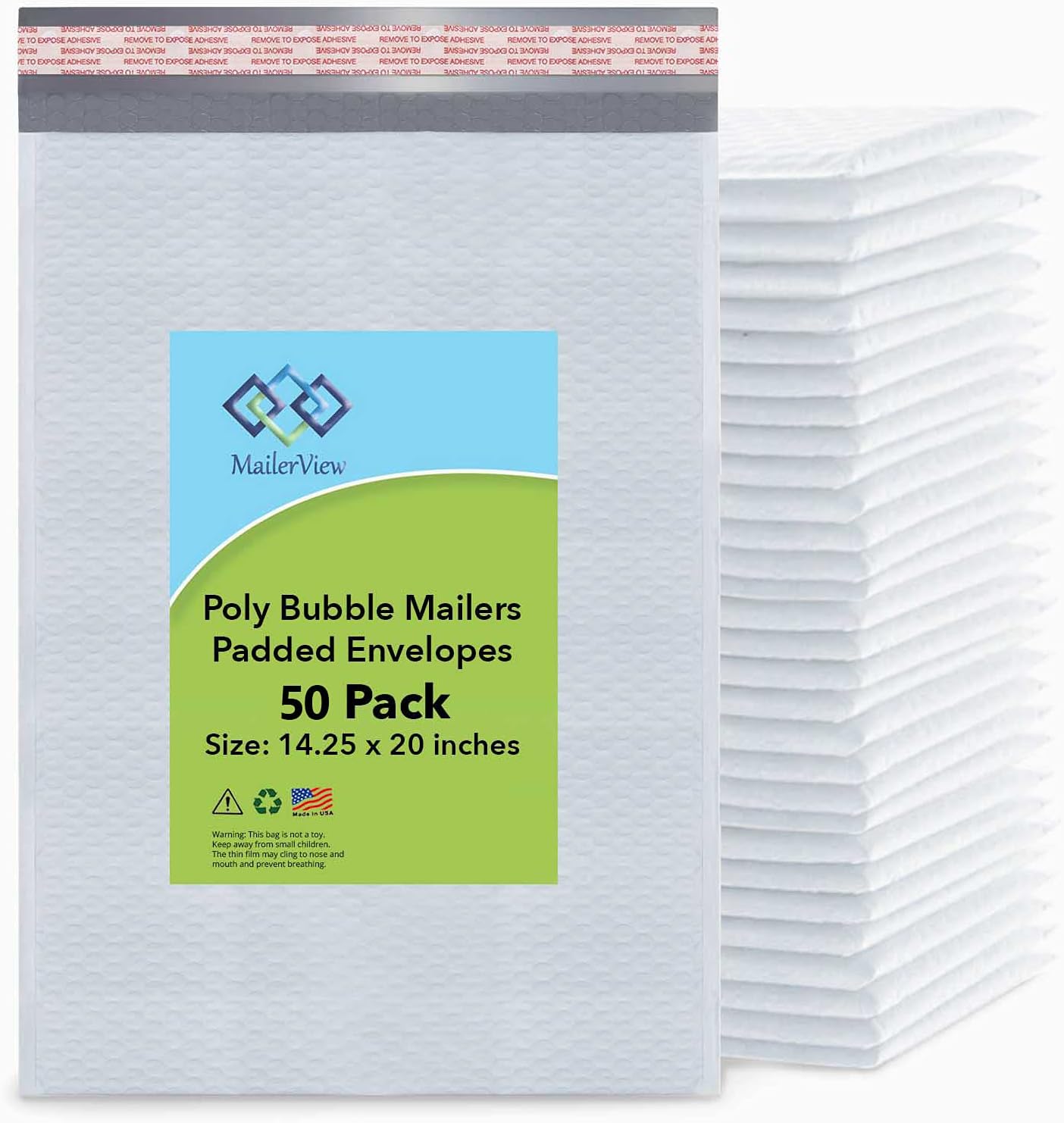 Poly Bubble Mailers #7 Extra Large 14.25 x 20 Inches 50 Pack