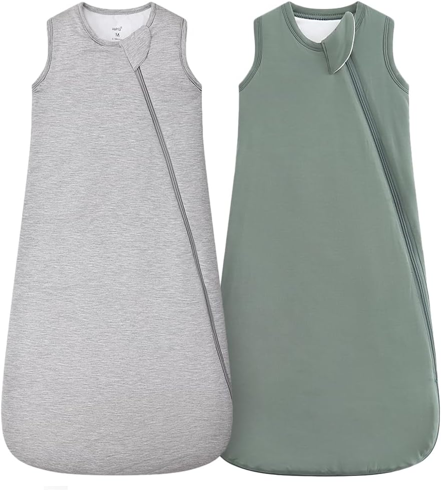 HAPIU Unisex Bamboo Baby Sleep Sack with 2-Way Zipper for Comfort