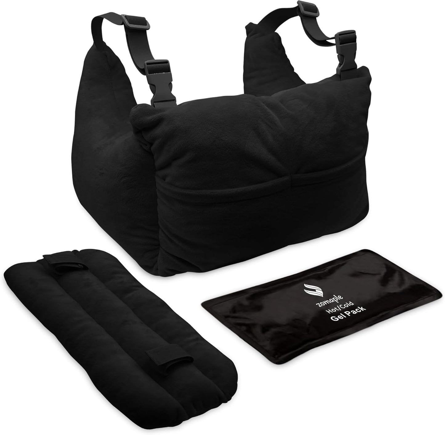 Mastectomy Pillow with Strap, Gel Pack & Seat Belt Cover