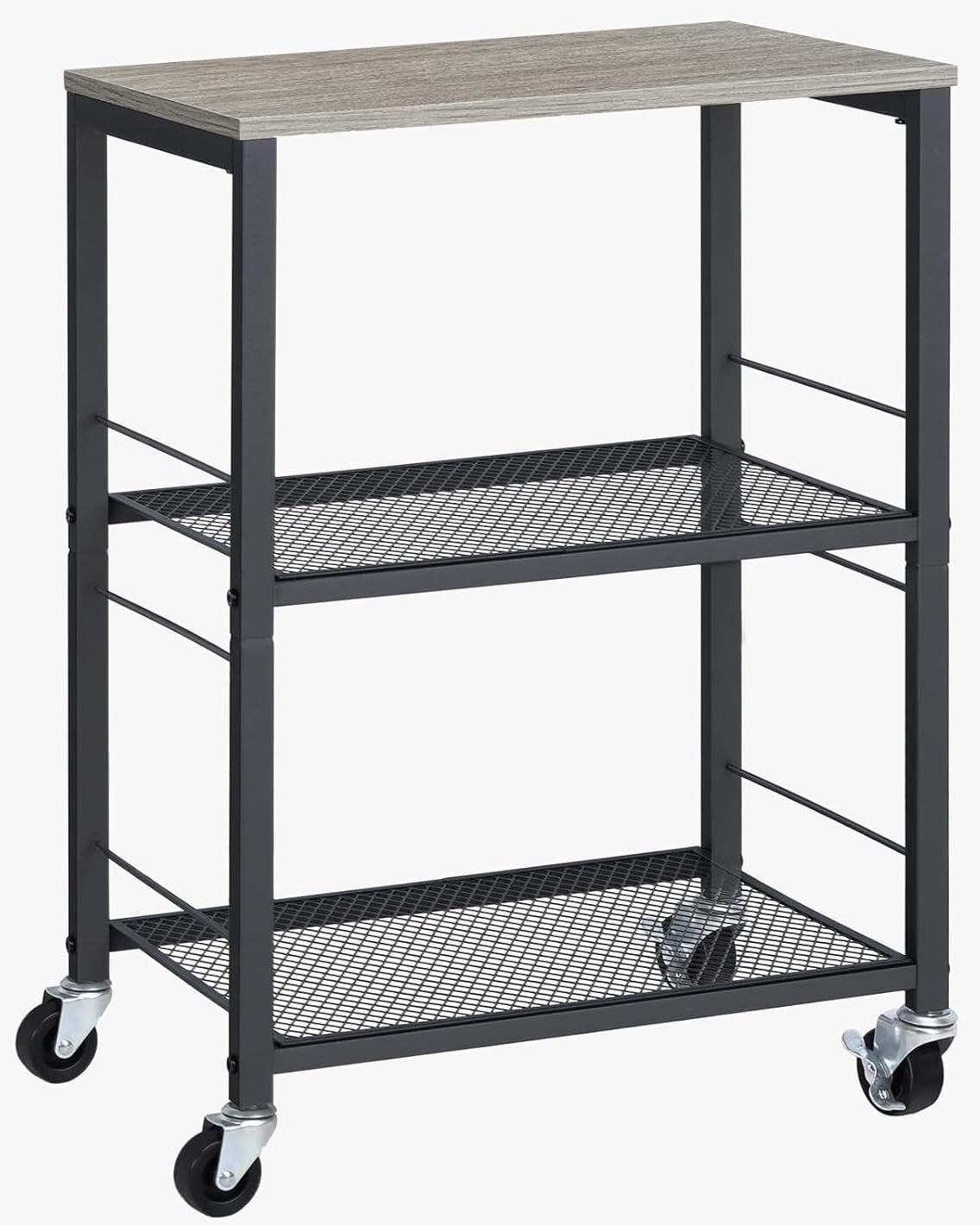 LIANTRAL 3-Tier Rolling Cart: Grey Utility Marvel