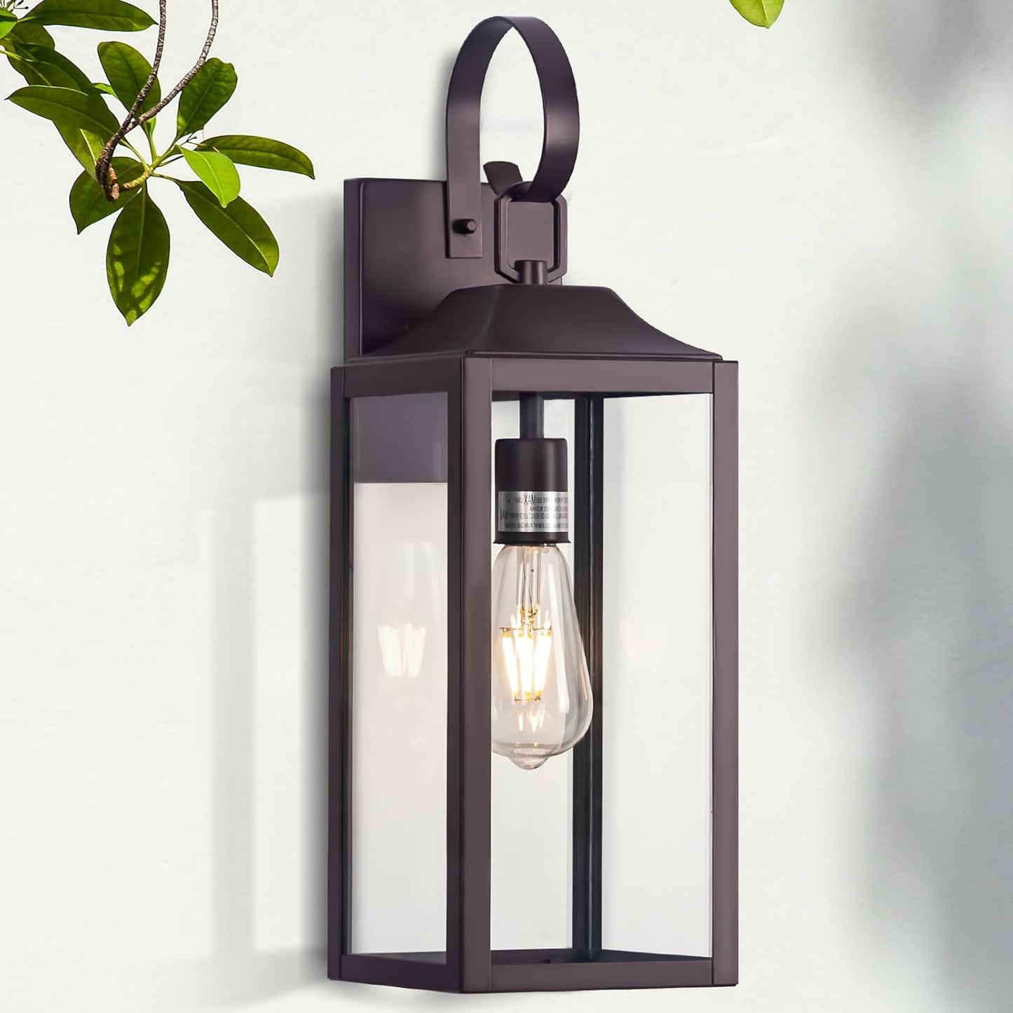 Large Bronze Outdoor Wall Lantern for Modern Porch Lighting