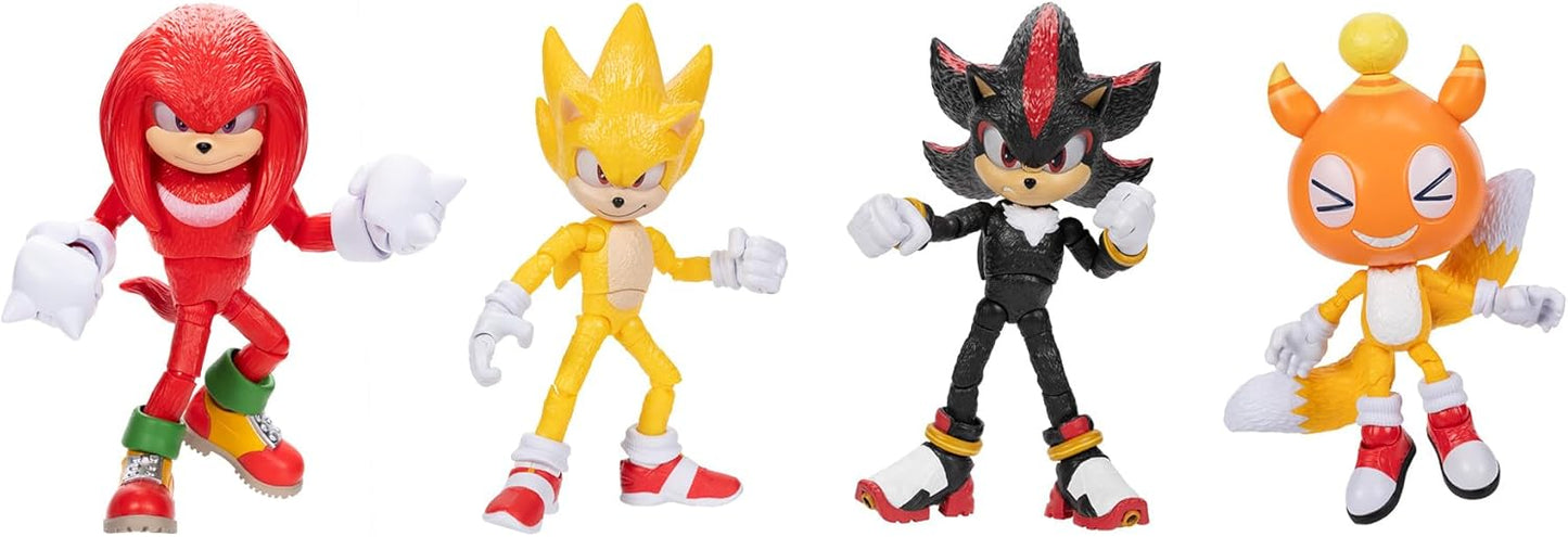 Sonic 3 Movie 5-Inch Action Figure 4-Pack with Articulated Figures