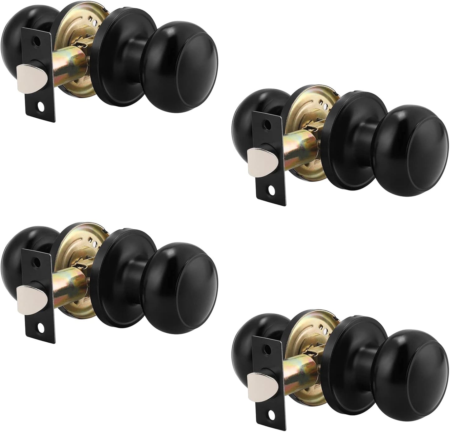 Probrico Round Passage Door Knob Set for Hallway and Closet