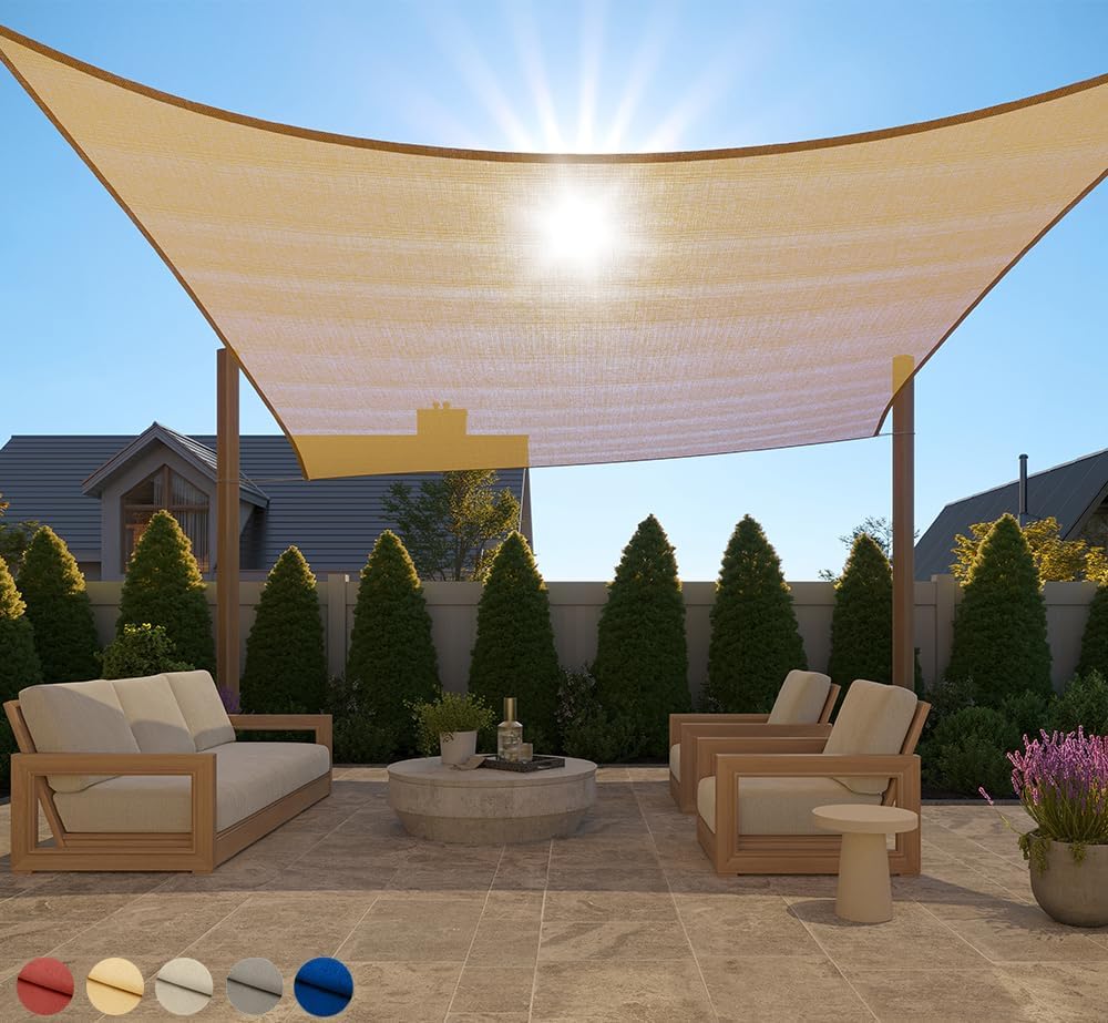 GORILLA GRIP Heavy Duty Sun Shade for Outdoor Patio 12x12 FT