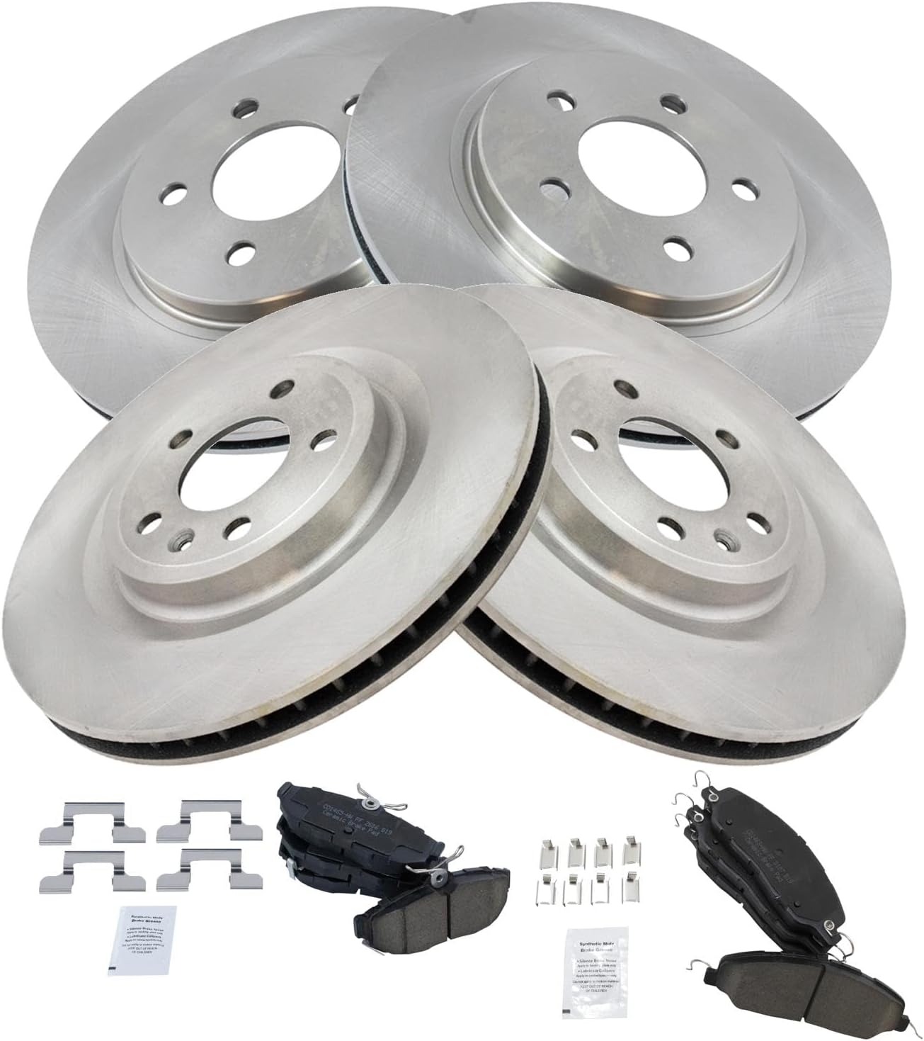 TRQ Front & Rear Brake Pad & Rotor Kit for 2011-2014 Mustang
