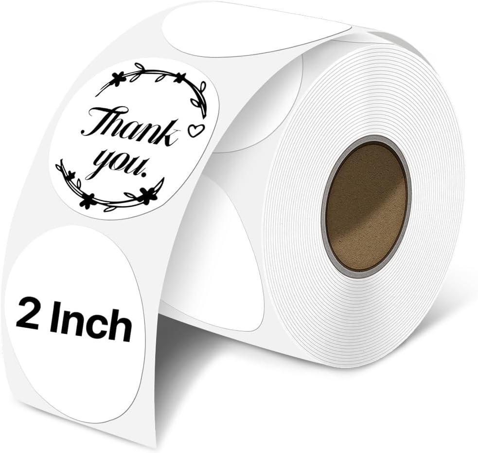 500 White Thermal Sticker Labels: Easy & Adhesive!