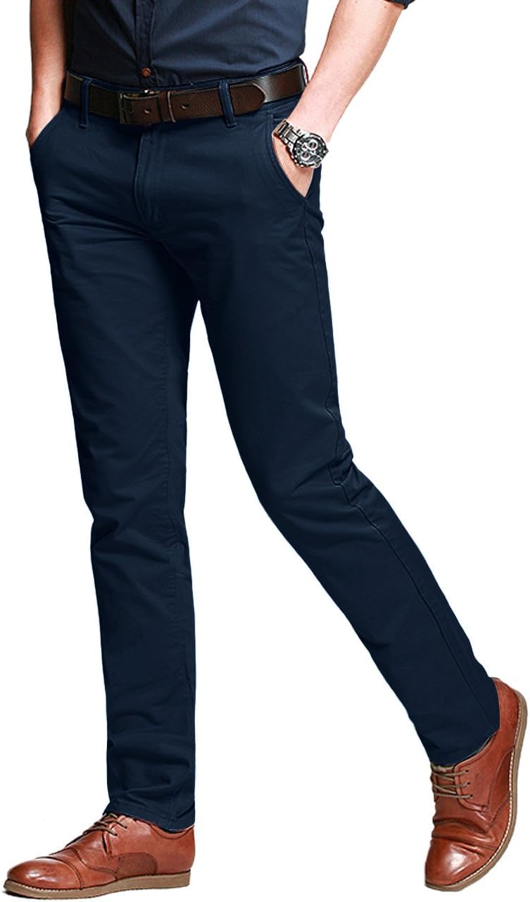 Match Men's Slim Tapered Stretchy Casual Pants for Comfort