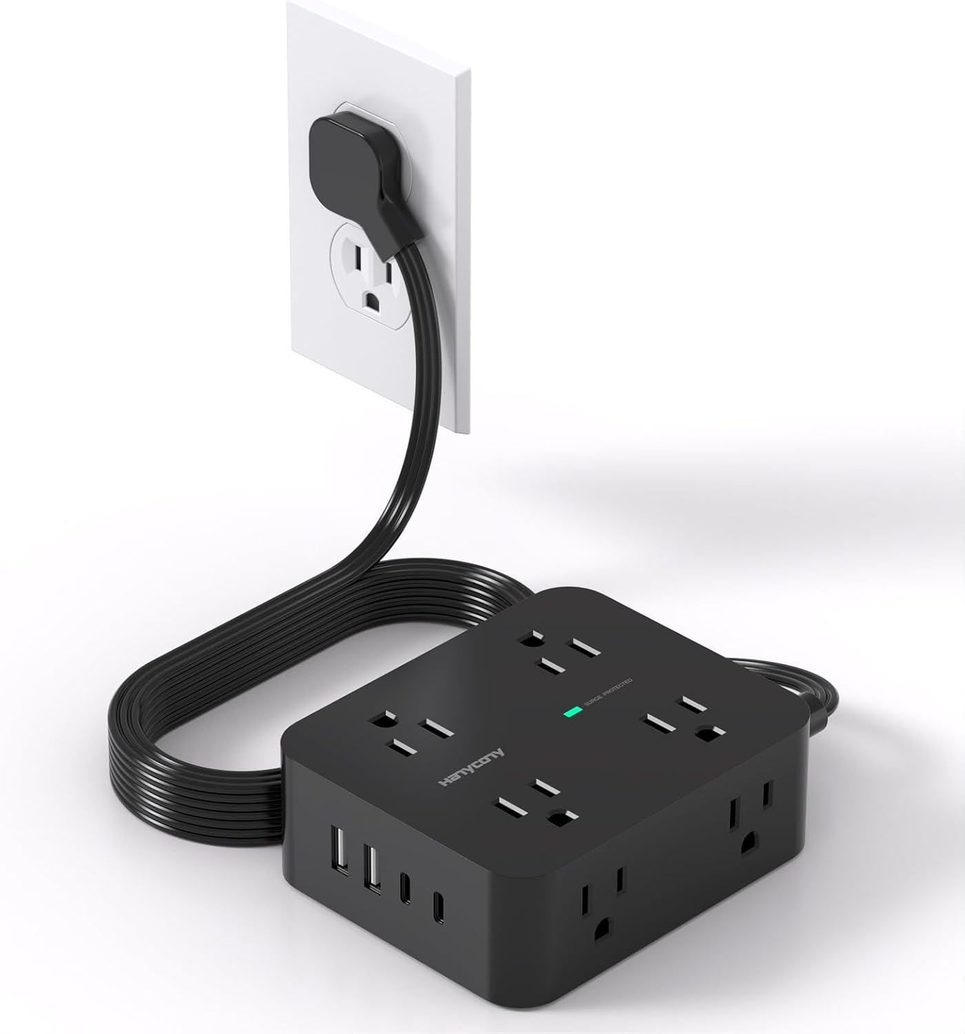 Ultimate Power Hub: 8 Outlets, 4 USB Ports, 5Ft Cord