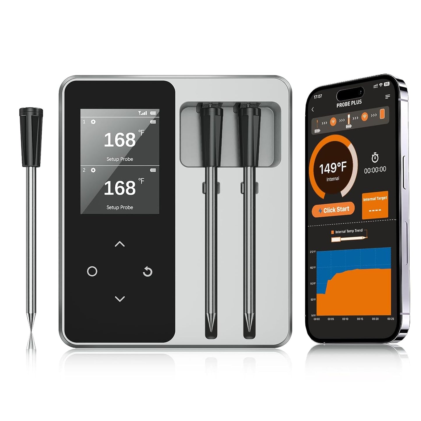 Smart Wireless Meat Thermometer with Dual Probes - Perfect for Grilling & BBQ