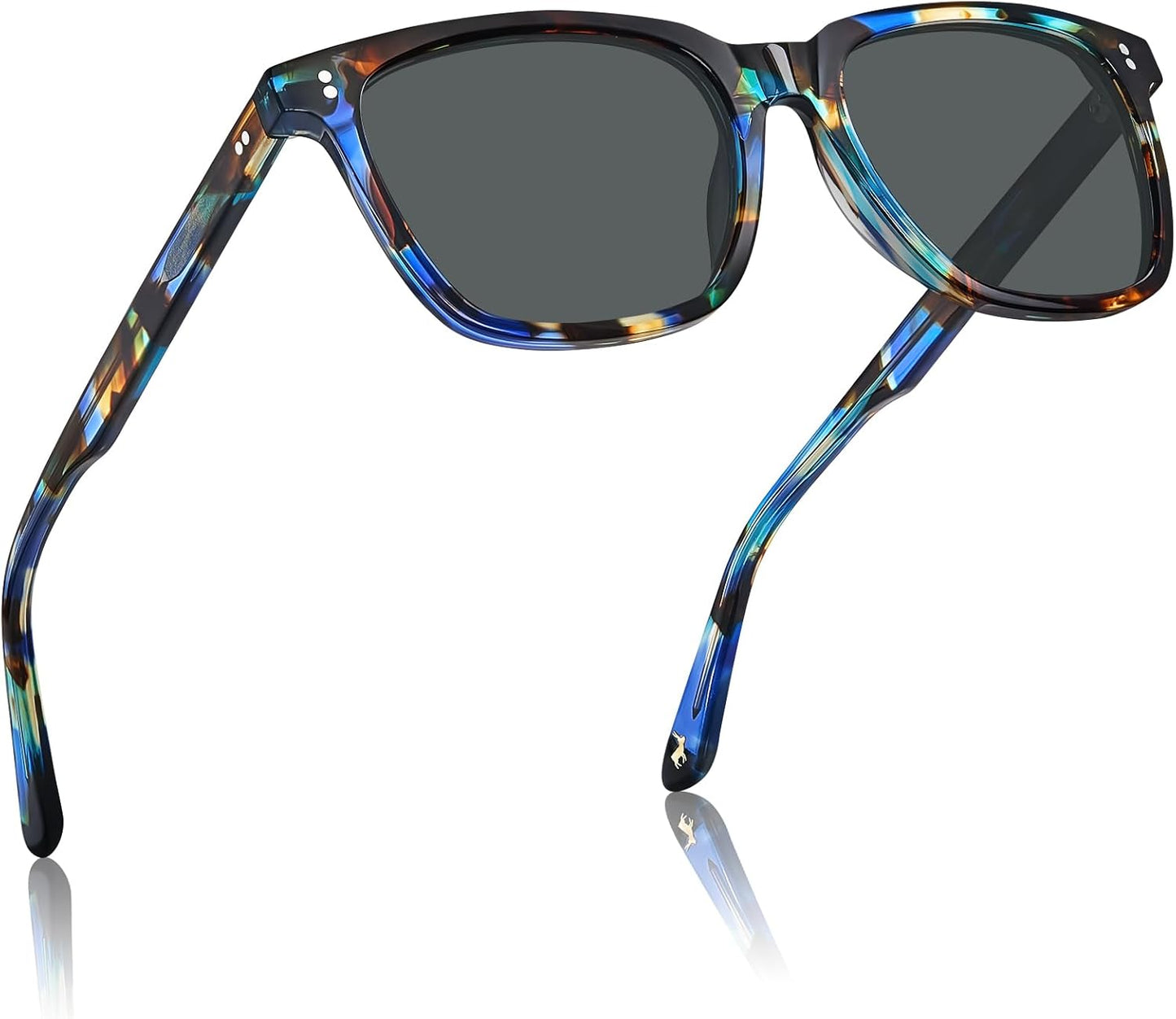 CARFIA Acetate Polarized Sunglasses for Women Small Face
