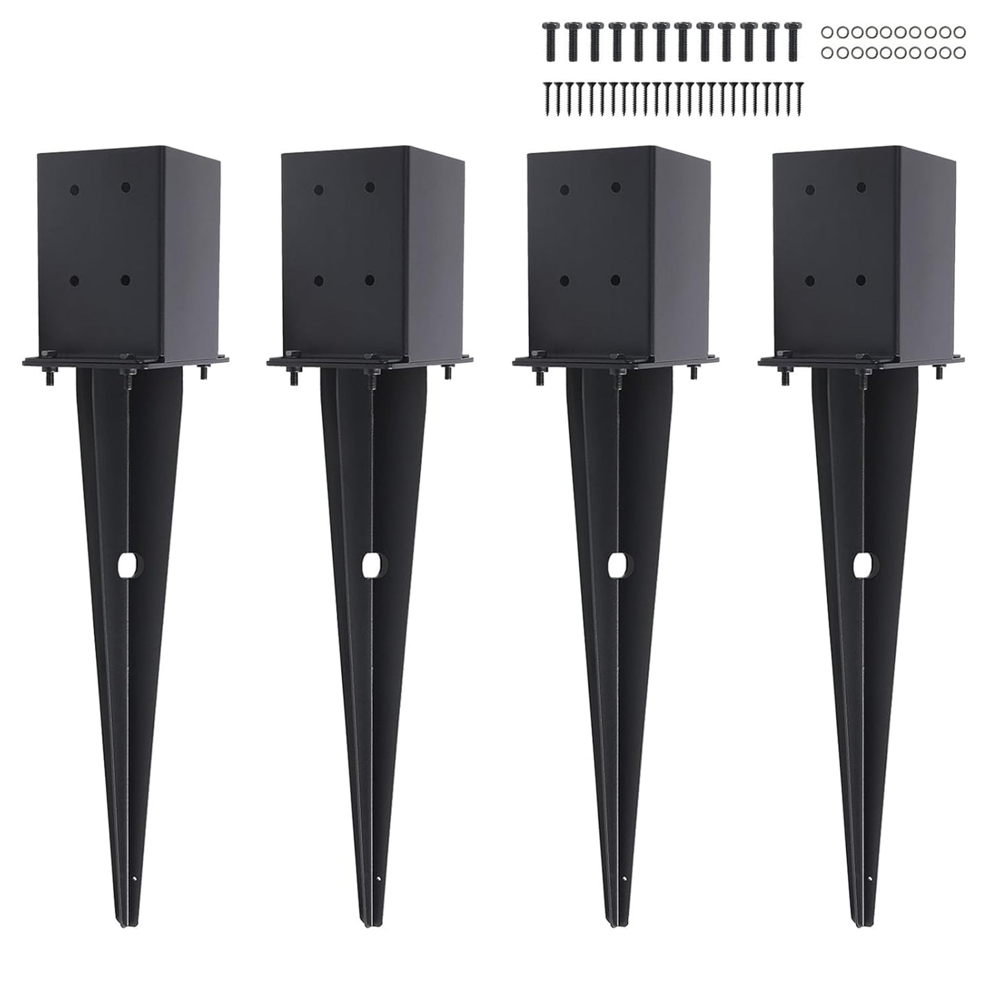 4 Pcs 4x4 Fence Post Anchor Ground Spike for Stability and Support