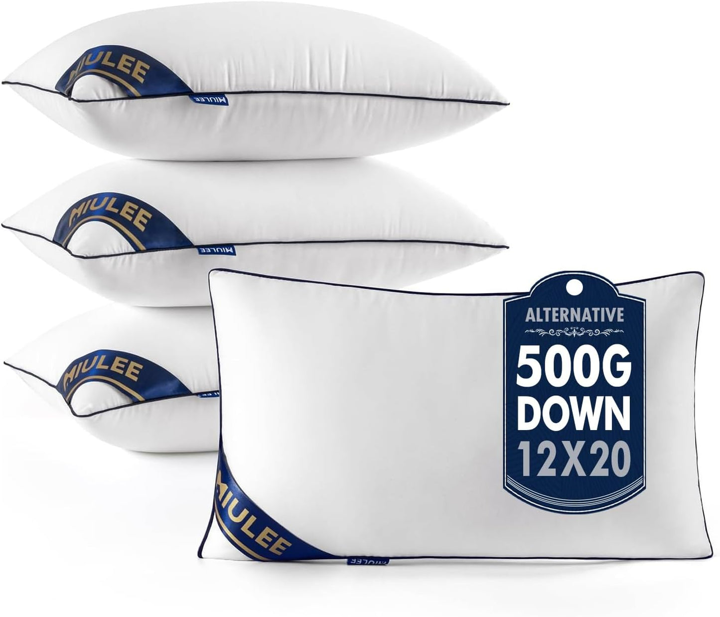 MIULEE 12x20 Pillow Inserts Set of 4 for Cozy Home Decor