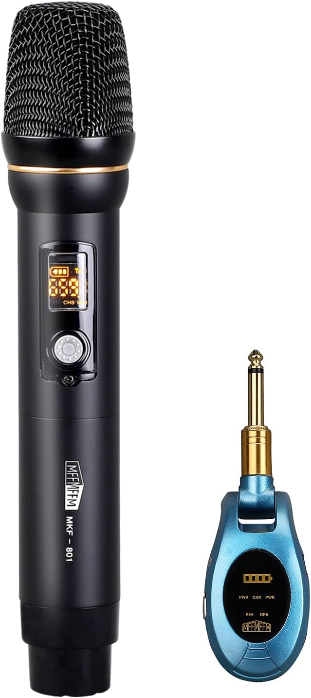 Dual Metal Handheld Wireless Microphone Set - 260FT Range, Versatile Compatibility