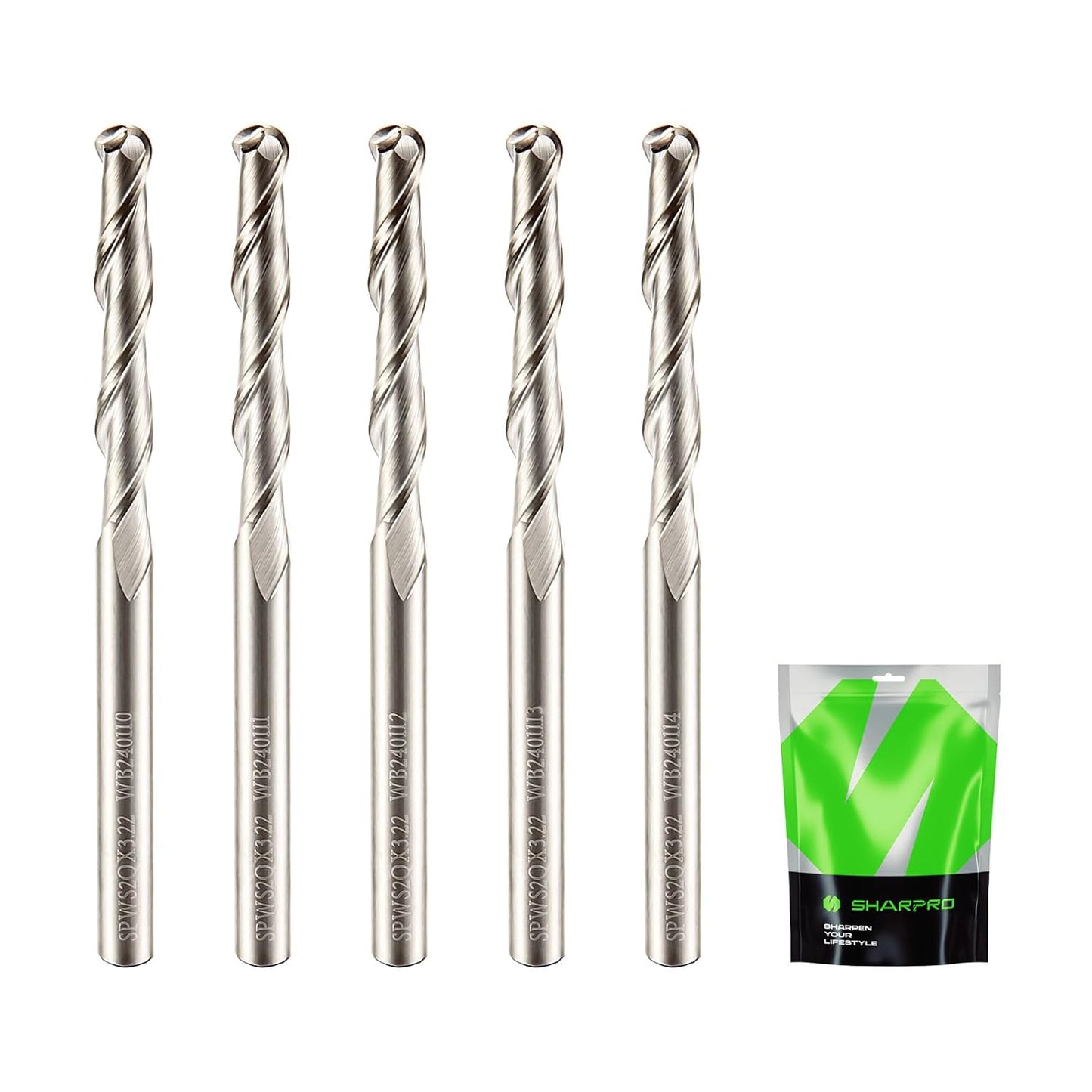 1/8 Ball Nose CNC Router Bits for Precision Wood and Metal Cuts