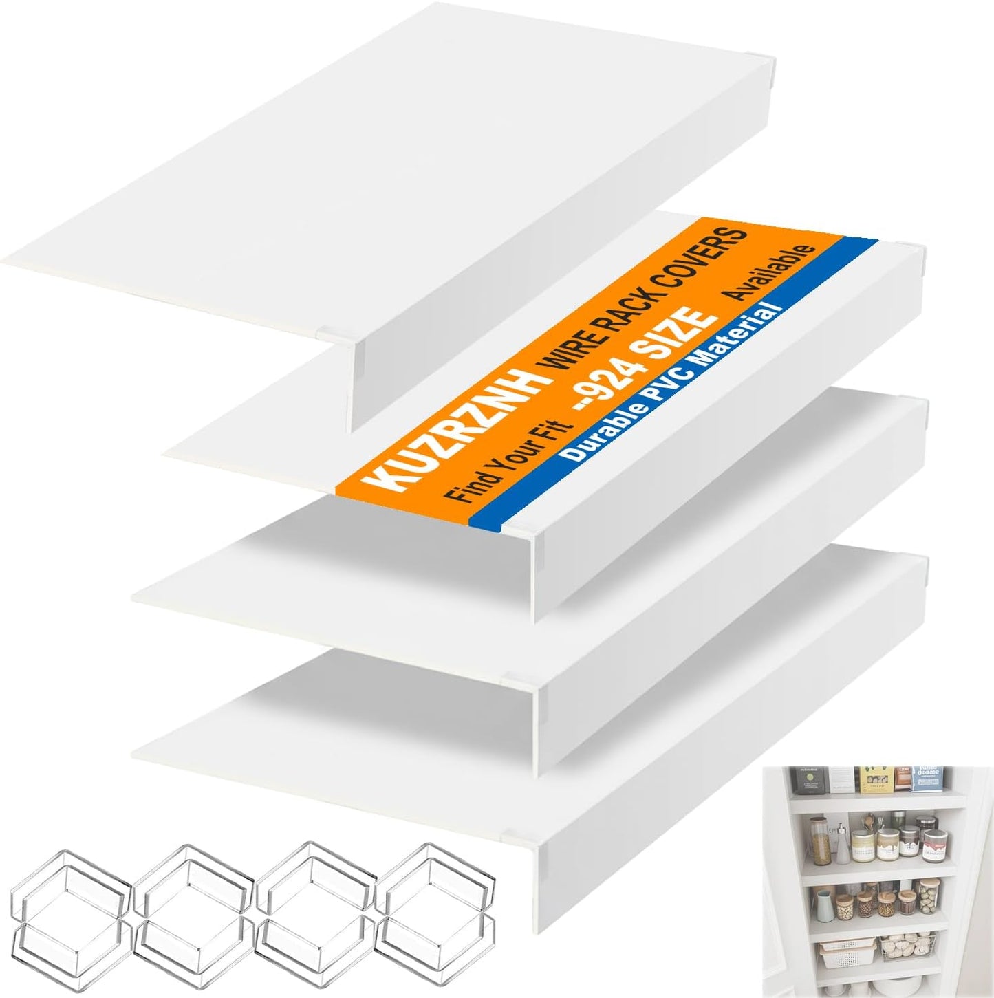 Wire Shelf Covers Set of 4 for Stylish Kitchen Organization