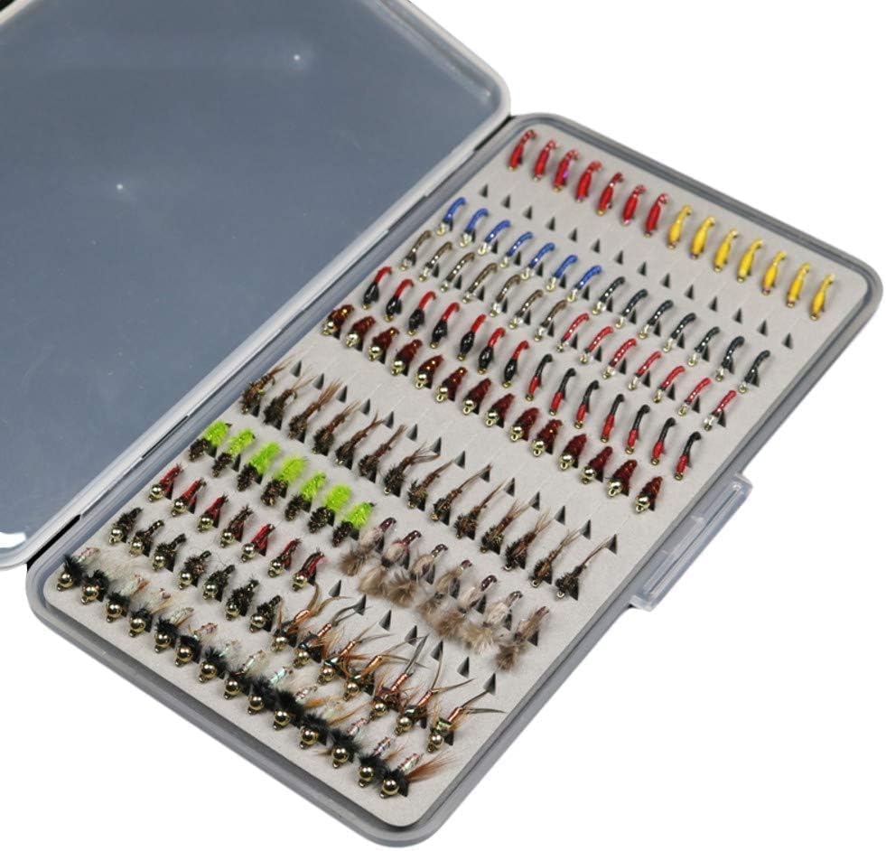 133pcs Ultra-Thin Portable Nymph Scud Midge Flies Kit Assortment
