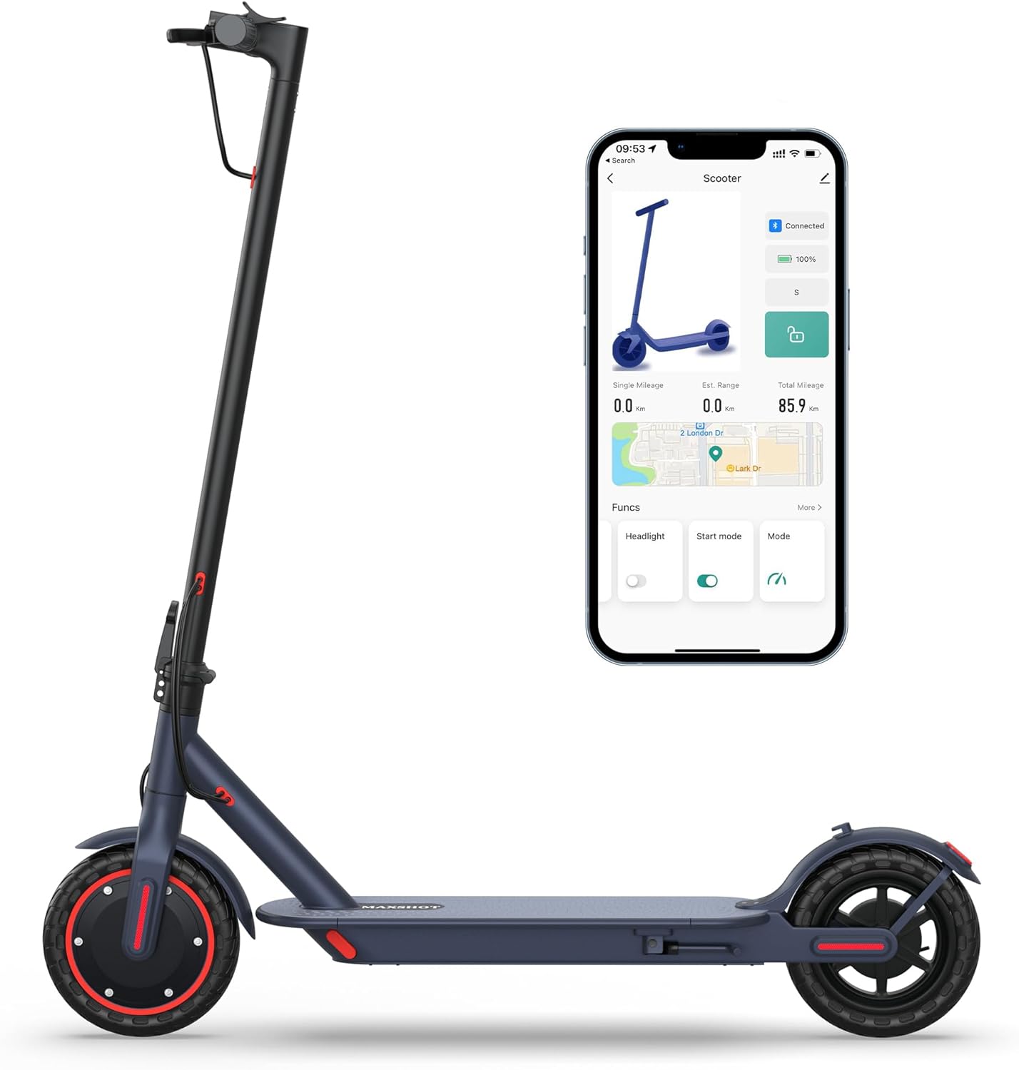 MAXSHOT Electric Scooter for Adults with Dual Suspension and Speed