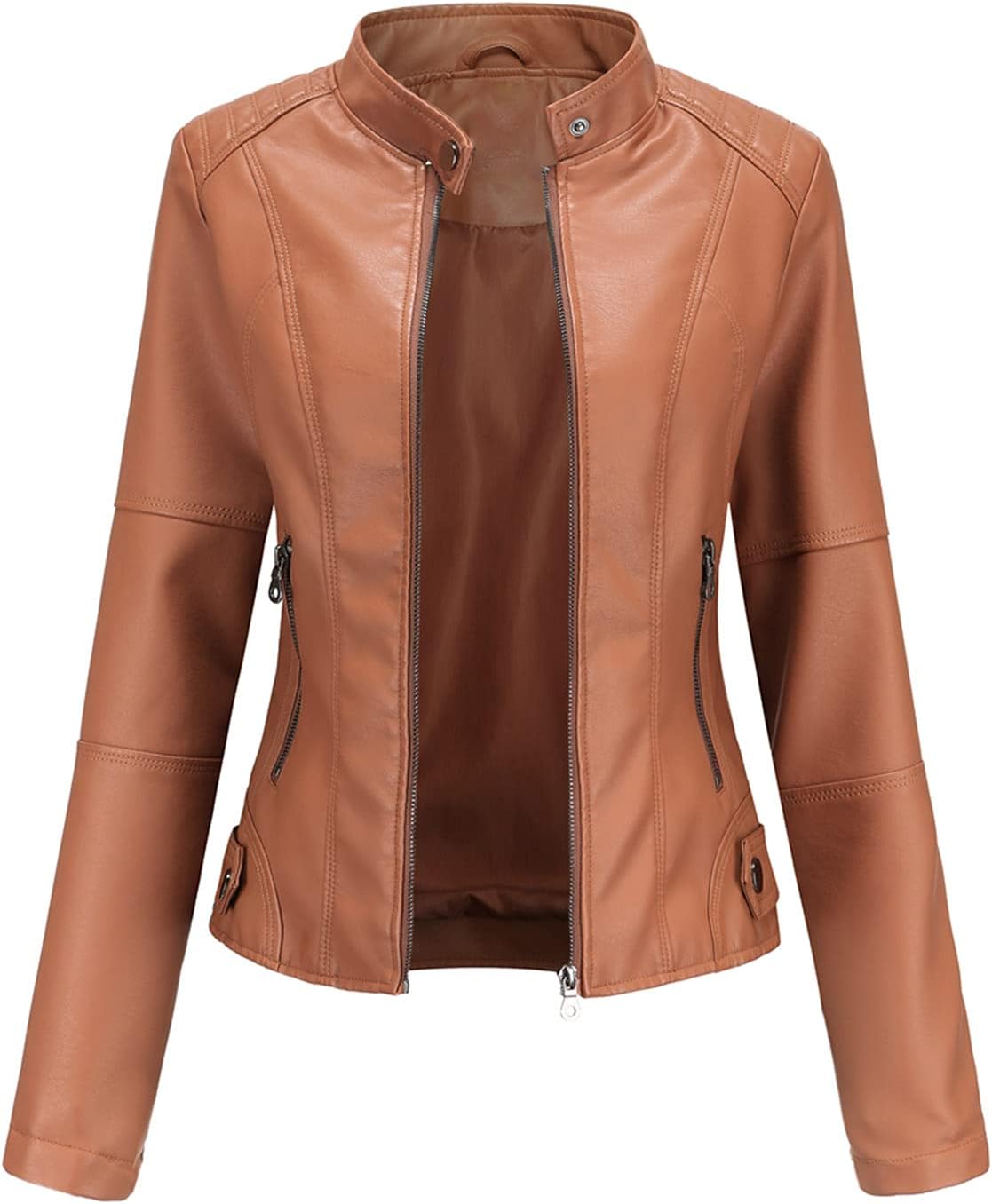 Faux Leather Jacket Women Bomber Jacket for Stylish Comfort