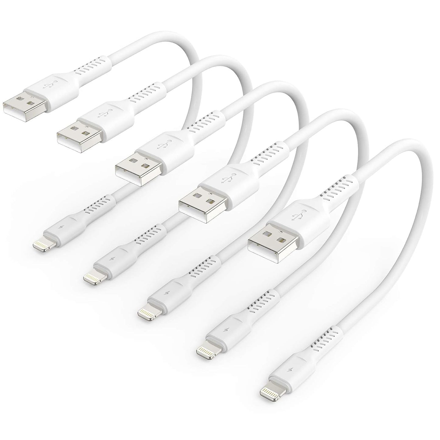 ULIFTUS 1ft Fast Charging iPhone Cable 5-Pack