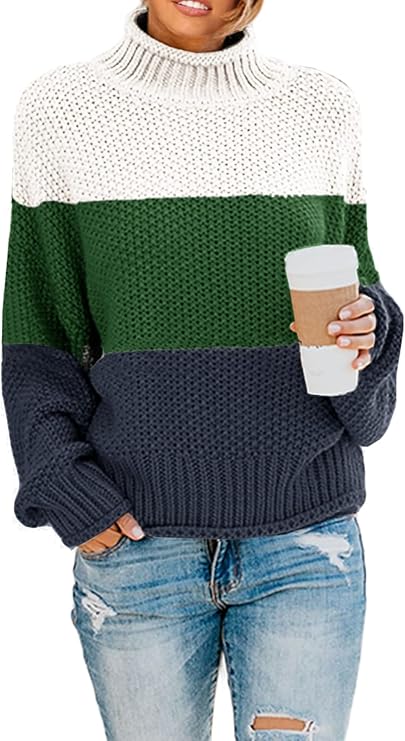 Saodimallsu Womens Turtleneck Oversized Sweaters for Comfort
