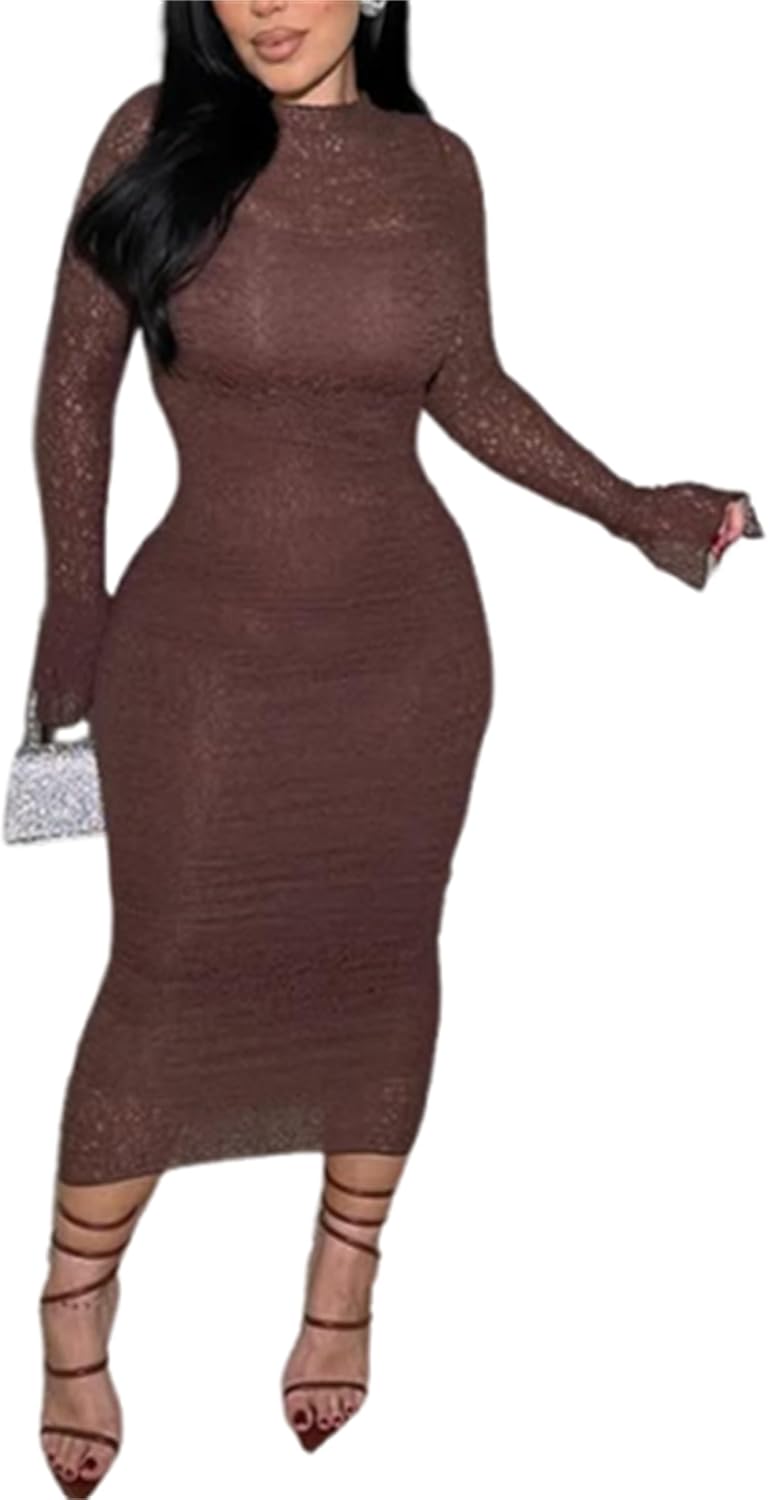 Elegant Bodycon Midi Dress for Women - Perfect for Parties