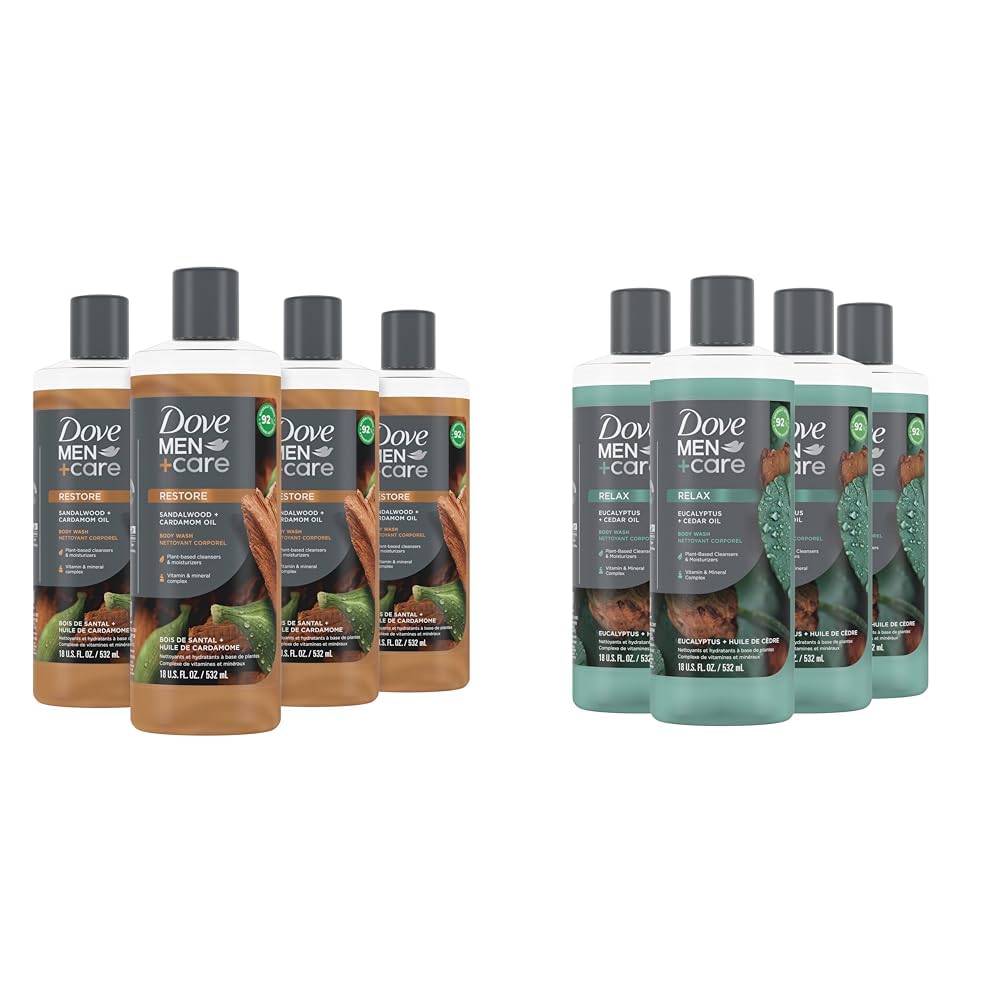 Dove Men Body Wash with Sandalwood and Eucalyptus Oils 4 Count