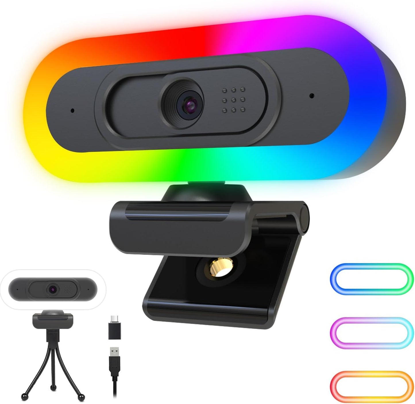 ToLuLu 2K Streaming Webcam with LED Light and Microphone