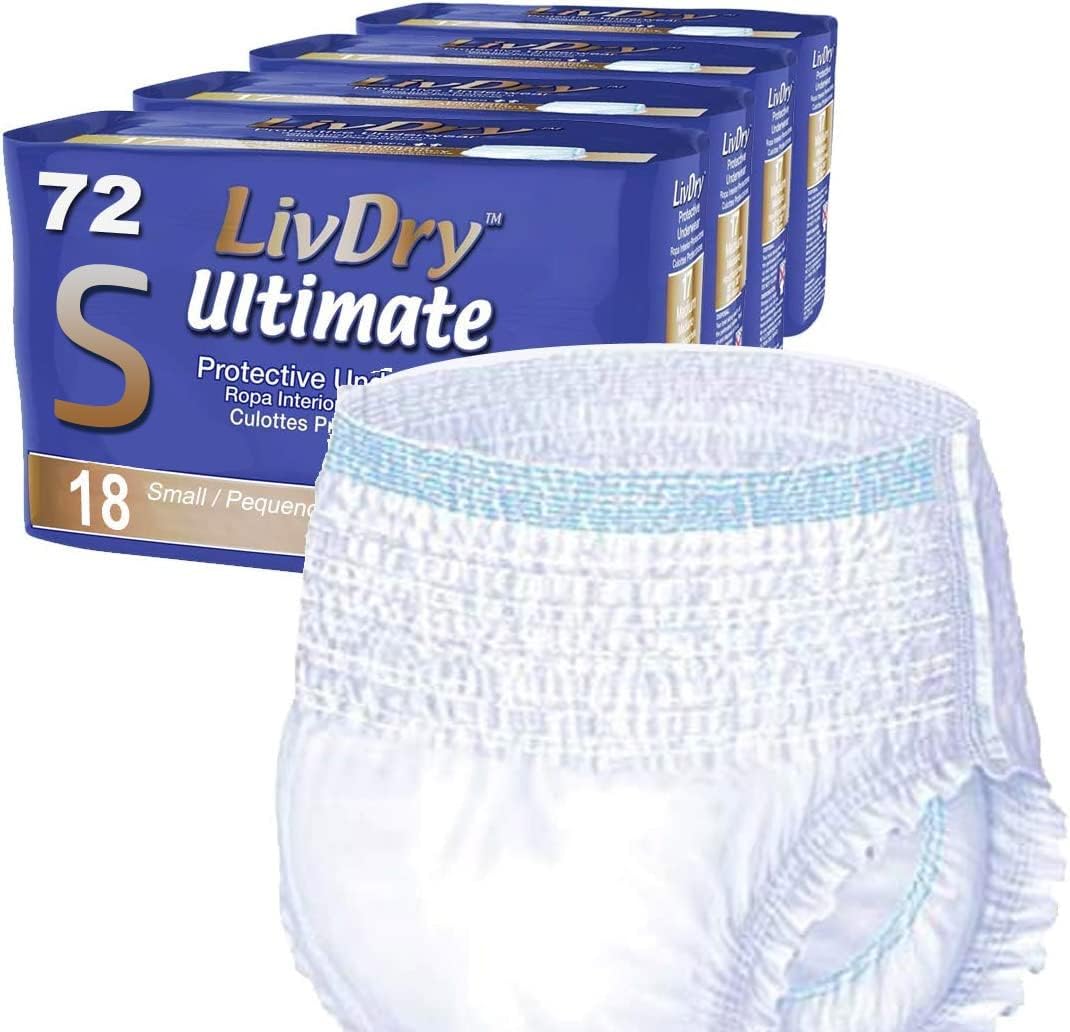 LivDry Small Incontinence Underwear - 72 Pack
