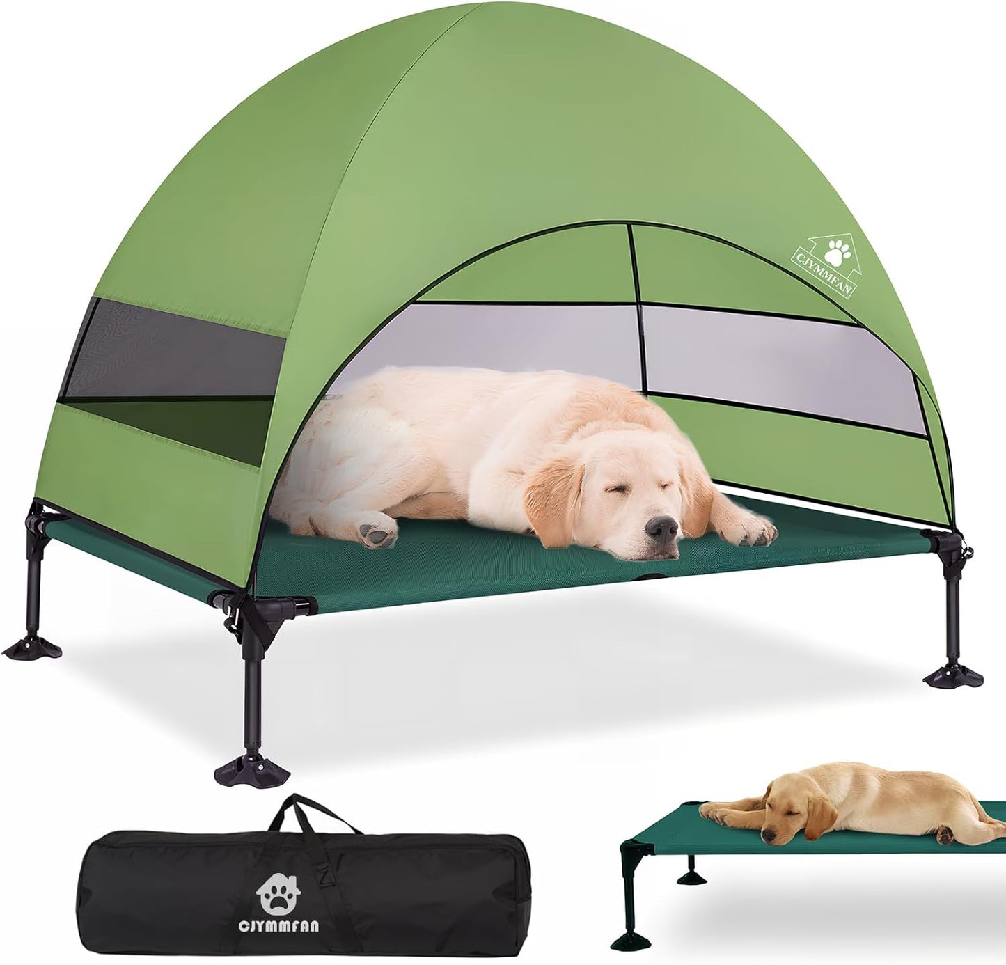 Elevated Dog Bed with Canopy for Outdoor Comfort and Stability