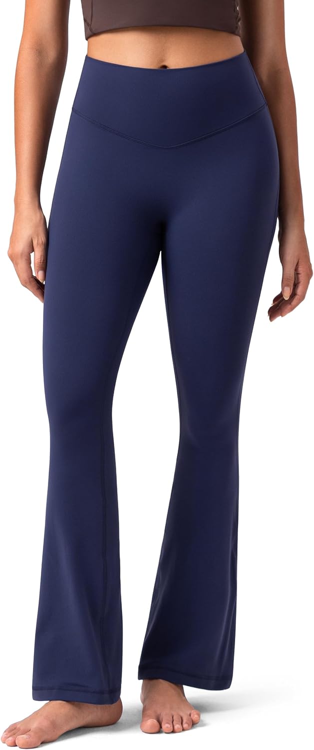Colorfulkoala No Front Seam Flare Leggings for Women