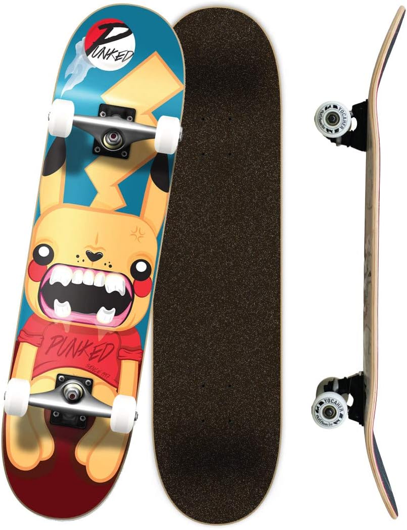 Yocaher Punked Complete Skateboards for Tricks and Fun