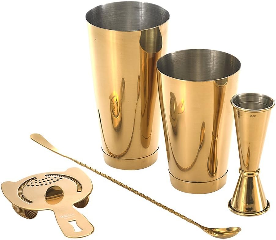 Barfly M37101GD Basics Cocktail Set - 5-Piece Gold Barware